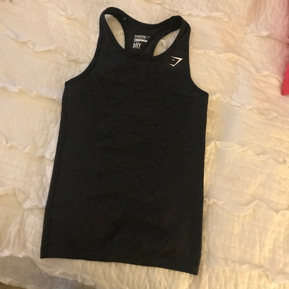 Gymshark Tops - GYMSHARK seamless vest tank- black marl